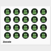 Sticker Rond Zom-breed Funny Zombie Breed Pun Dark BG (Feuille)