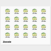 Sticker Rond Zom brie Drôle Halloween Zombie Brie Pun fromage (Feuille)