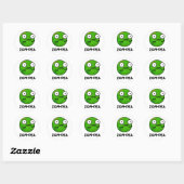 Sticker Rond Zom-pea Drôle Halloween Zombie Pea Pun (Feuille)