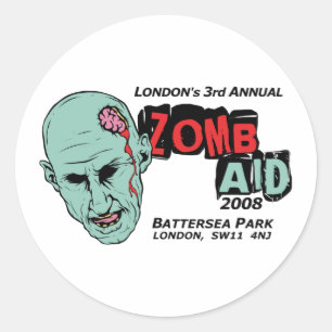 Sticker Rond Zomb Aid Zombies