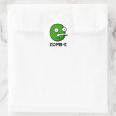 Sticker Rond Zomb-E Drôle Halloween Zombie Alphabet Pun (Sac)
