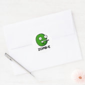Sticker Rond Zomb-E Drôle Halloween Zombie Alphabet Pun (Enveloppe)