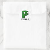 Sticker Rond Zomb-P Funny Halloween Zombie Alphabet Pun (Sac)