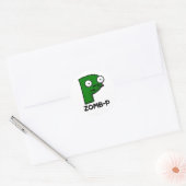 Sticker Rond Zomb-P Funny Halloween Zombie Alphabet Pun (Enveloppe)