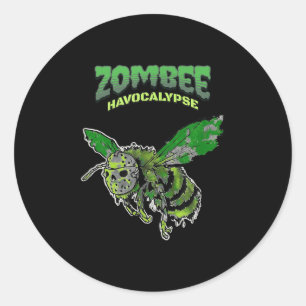 Sticker Rond Zombee Havocalypse Soky Funny Halloween Bee W_hock