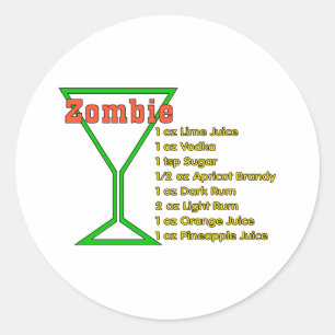 Sticker Rond Zombie