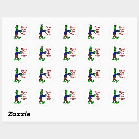 Sticker Rond Zombie (Feuille)