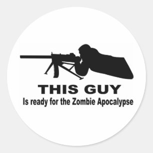 Sticker Rond Zombie Apocalypse
