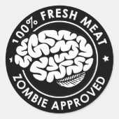 Sticker Rond Zombie approuvé inversé (Devant)
