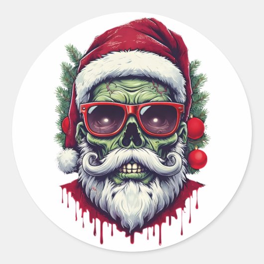 Sticker Rond Zombie Christmas (Devant)