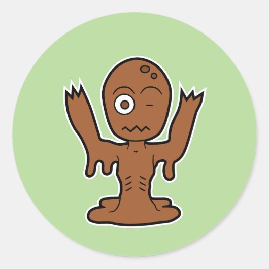 Sticker Rond Zombie de boue japonaise Dorotabo (Devant)