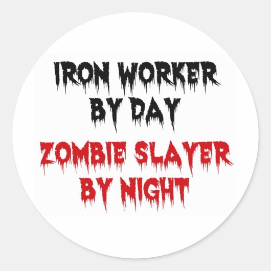 Sticker Rond Zombie du travailleur du fer (Devant)