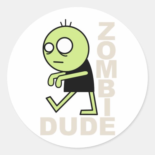 Sticker Rond Zombie Dude (Devant)