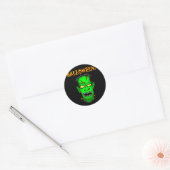 Sticker Rond Zombie Frankenstein (Enveloppe)