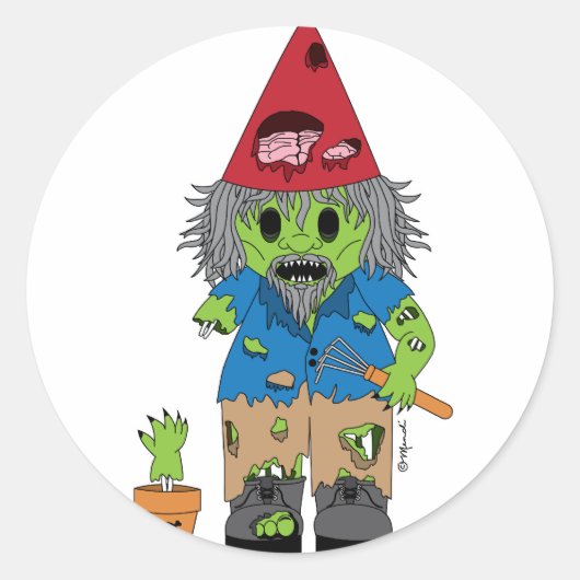 Sticker Rond Zombie Gnome (Devant)