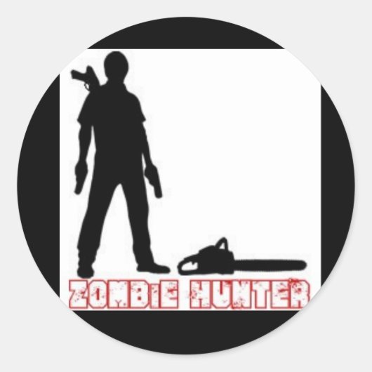 Sticker Rond Zombie-Hunter (Devant)