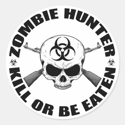 Sticker Rond Zombie Hunter 2 (Devant)