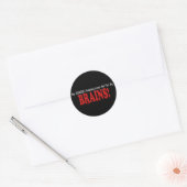 Sticker Rond Zombie Mari aime les cerveaux DRIP conception (Enveloppe)