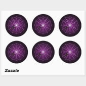 Sticker Rond Zombie Purple Spider Web sur Noir (Feuille)