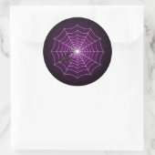 Sticker Rond Zombie Purple Spider Web sur Noir (Sac)