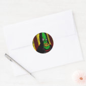 Sticker rond Zombie vert souriant (Enveloppe)