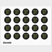 Sticker Rond Zombie Vibes Only | Spooky Halloween Green & Black (Feuille)