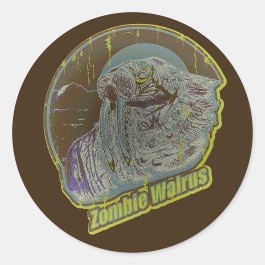 Sticker Rond Zombie Walrus (Devant)