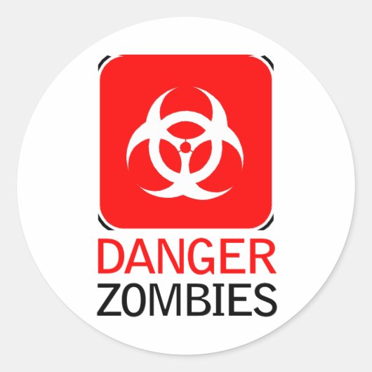Sticker Rond Zombies dangereux (Devant)