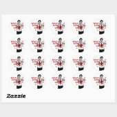 Sticker Rond Zombies Manger (Feuille)