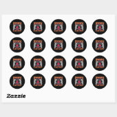 Sticker Rond Zombies Manger Cerveaux Classique (Feuille)