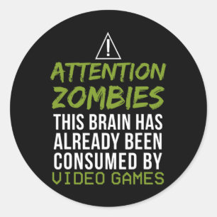 Sticker Rond Zombies Pour Les Amateurs De Joueur Vidéo