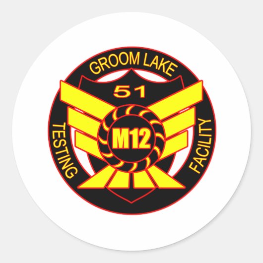 Sticker Rond Zone 51 Majestic 12 (Devant)