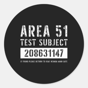 Sticker Rond Zone 51 Objet de l'essai 1147 Enlèvement d'Aliens