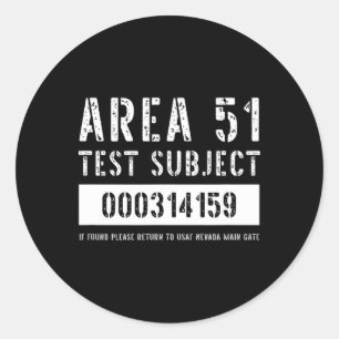 Sticker Rond Zone 51 Objet de l'essai Enlèvement Alien Hallowee