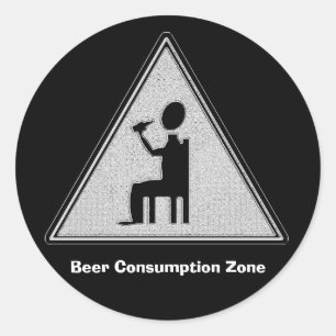Sticker Rond Zone de consommation de bière