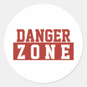 Sticker Rond Zone de danger / Minimaliste Moderne Simple Rouge 