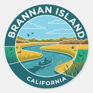 Sticker Rond Zone de loisirs d'État de l'île Brannan Californie