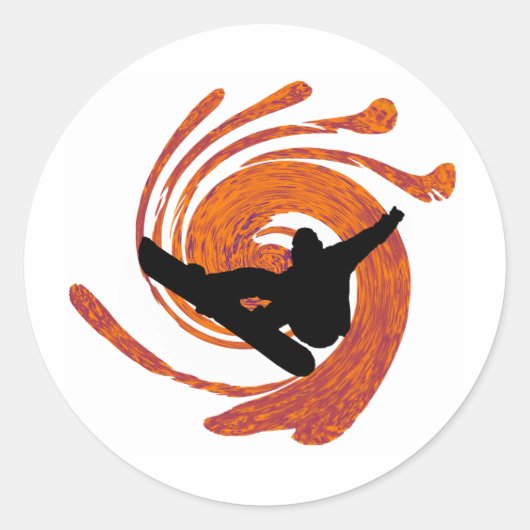 Sticker Rond Zone de snowboard (Devant)