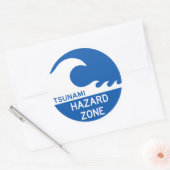 Sticker Rond Zone de tsunami (Enveloppe)