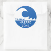 Sticker Rond Zone de tsunami (Sac)