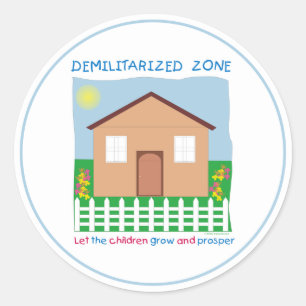 Sticker Rond Zone démilitarisée de sécurité Enfants Paix DMZ