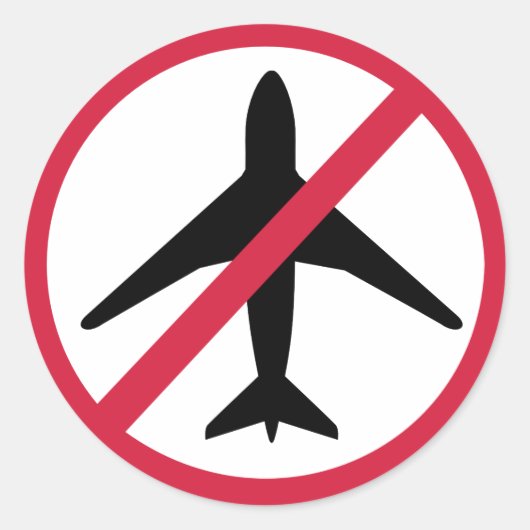 Sticker Rond Zone d'exclusion aérienne Avion (Devant)