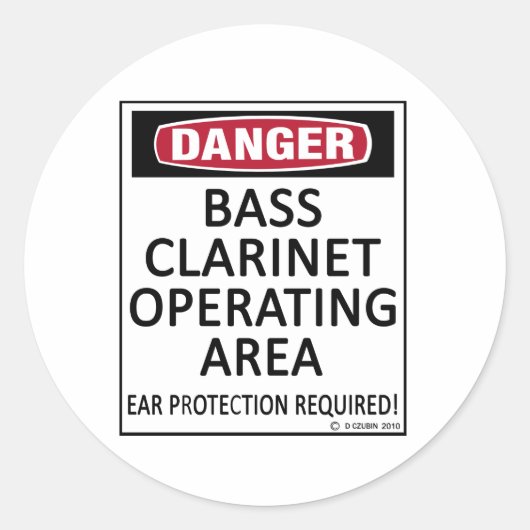 Sticker Rond Zone d'exploitation Bass Clarinet (Devant)