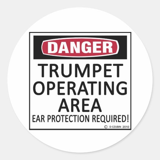 Sticker Rond Zone d'exploitation de la trompette (Devant)