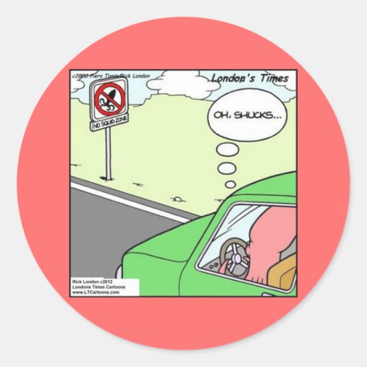 Sticker Rond Zone drôle sans seiches (Devant)