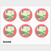 Sticker Rond Zone drôle sans seiches (Feuille)
