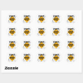 Sticker Rond Zone Geek d'avertissement jaune (Feuille)