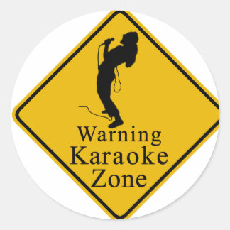Sticker Rond Zone karaoké d'avertissement