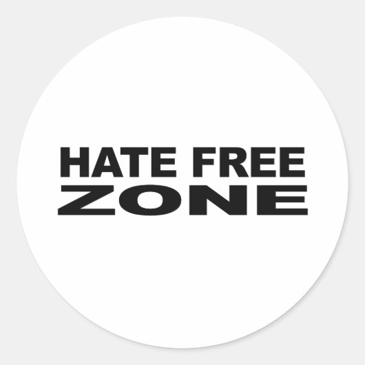 Sticker Rond Zone libre de haine 2 (Devant)