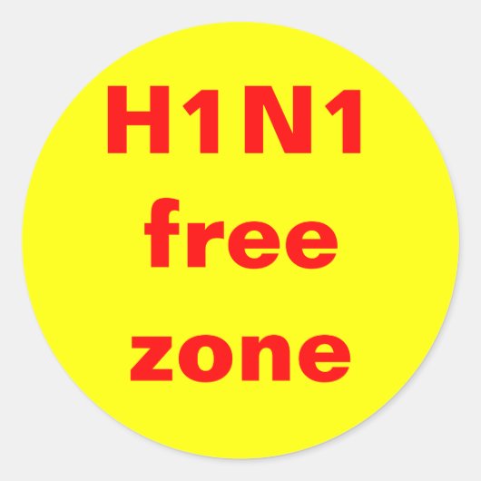 Sticker Rond Zone libre H1N1 (Devant)